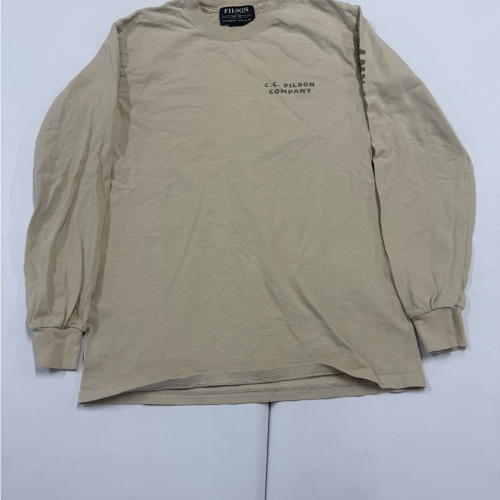 Grouse Partridge Filson Long Sleeve Crewneck Shirt in Khaki